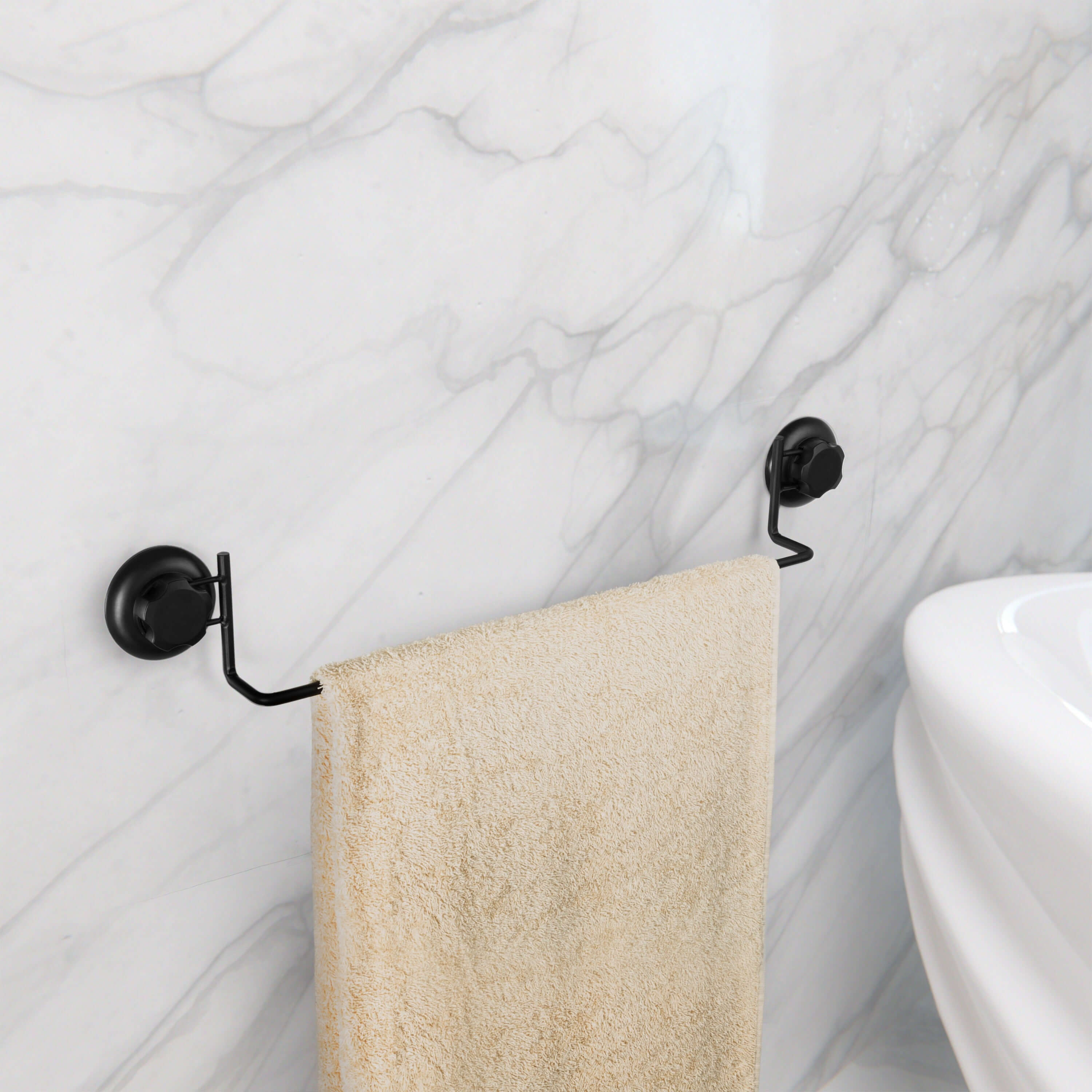 Porte serviettes à ventouses Bestlock Black noir