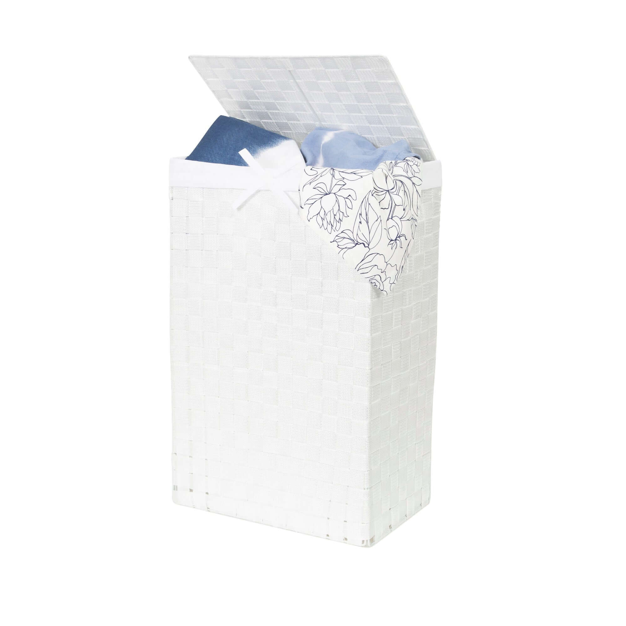 Panier à linge carré avec couvercle Stan Blanc