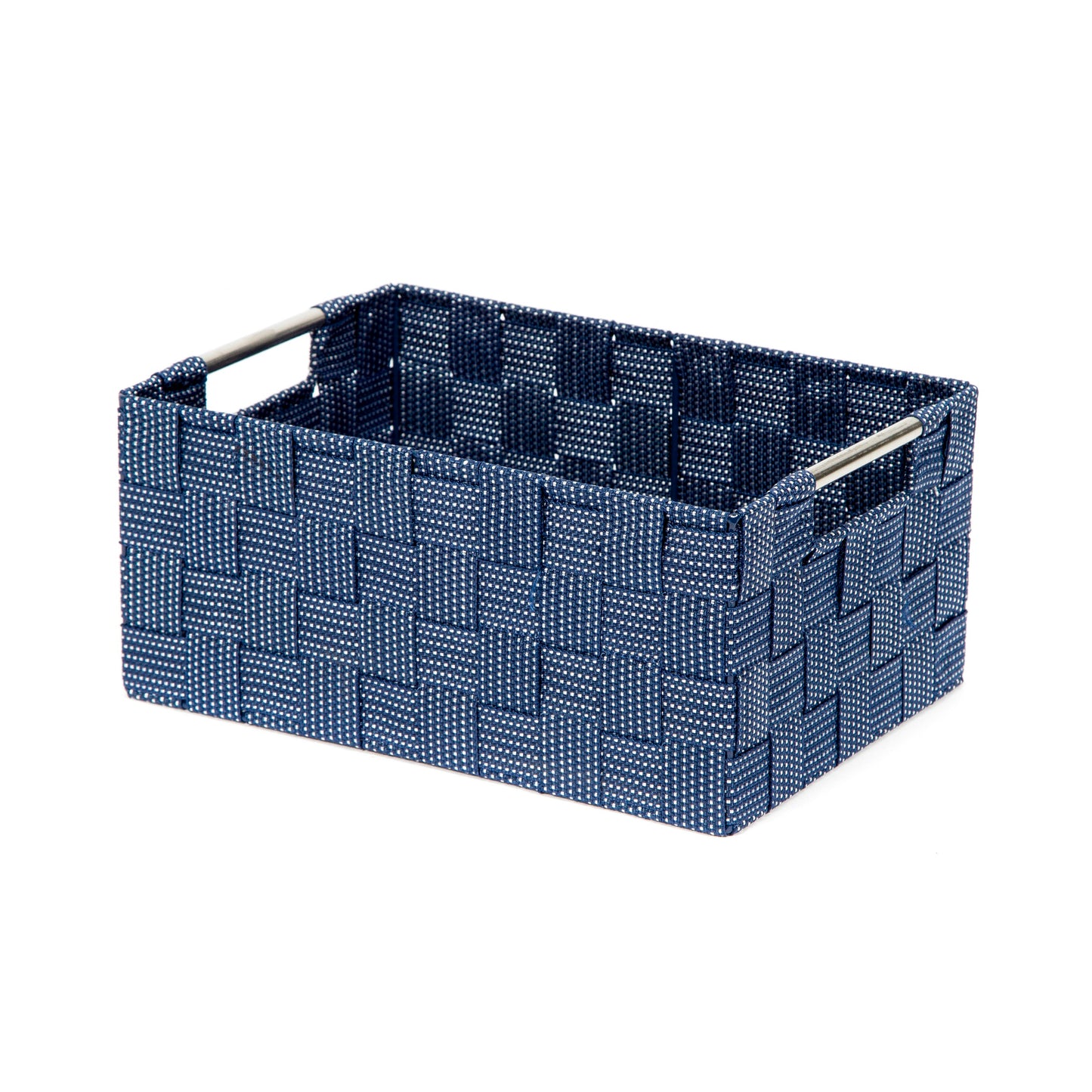 Panier de rangement avec anses métal Stan bleu