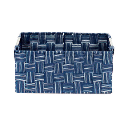 Panier de rangement avec anses métal Stan bleu