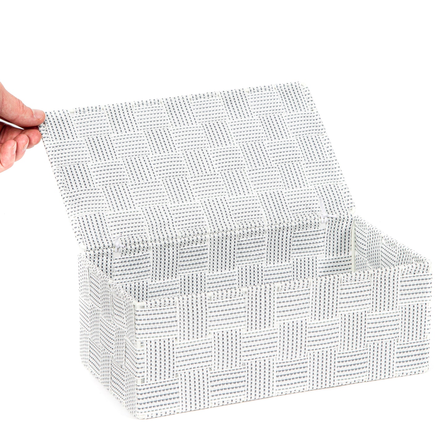 Caja de almacenamiento con tapa Stan L blanco