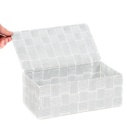 Caja de almacenamiento con tapa Stan L blanco